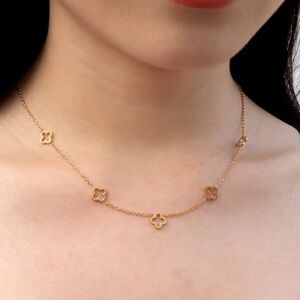Women's necklace, chic and trendy gold-plated jewelry, hypoallergenic,5 patterns